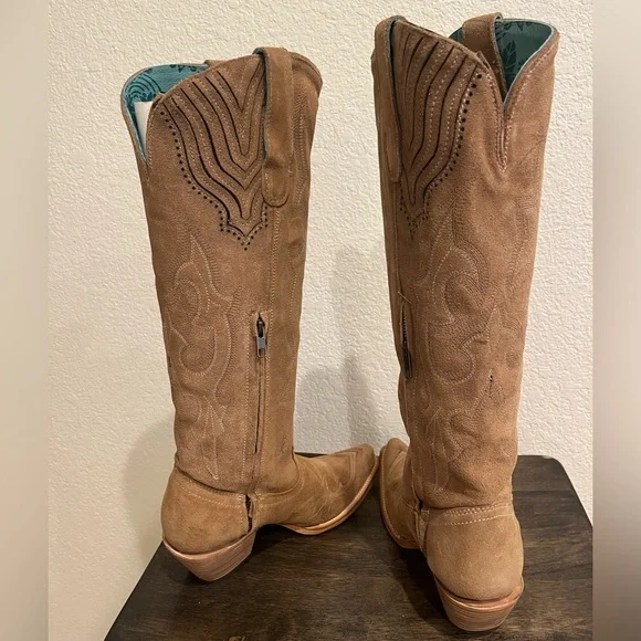 Tan Western Knee-High Boots - Picture 4 of 7